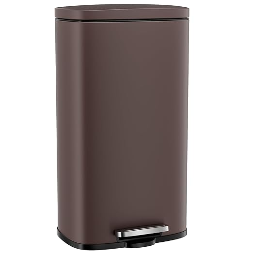 Arlopu 8 Gallon Step Trash Can, Stainless Steel Garbage Bin, Soft-Close Rubbish by Arlopu
