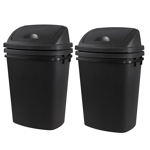 Zopnny 4-Pack 11 Gallon Swing Lid Trash Can, Plastic Swing-Top Garbage Can - Image 7