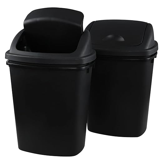 Zopnny 8 Gallon Plastic Swing Top Garag Bin, Lidded Wastebasket Trash Can by Zopnny