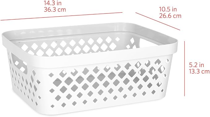 Glad Plastic Storage Basket Set, Value Pack of 6 | Open Storage Bins - Image 5