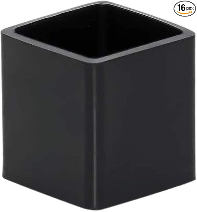 16 Pcs Black Square Anti-Slip Rubber Leg Tips Chair Leg Caps Furniture Floor by Unknown