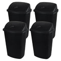 13 Gallon Garbage Can with Swing Lid, Plastic Kitchen Trash Can, 4 Pack by Sosody