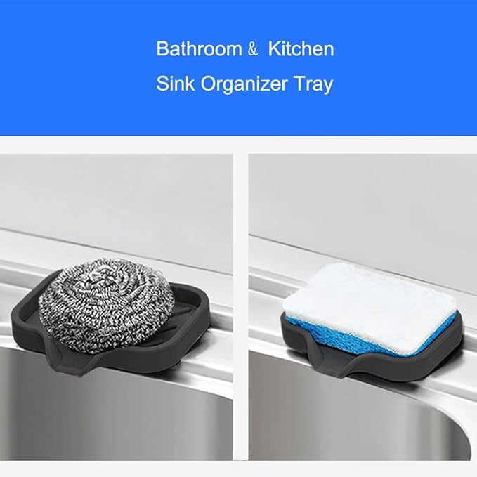 Sponge Holder with Drain Spout, Silicone Sponge Tray - Image 6