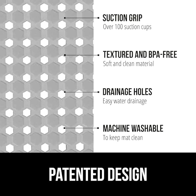 GORILLA GRIP Patented Square Shower Stall Mat, Small Bathtub Floor Mats - Image 2