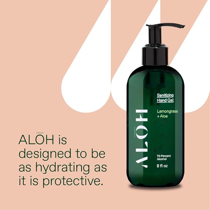 ALŌH Sanitizing Hand Gel 2-pack | Lemongrass + Aloe | 70% Alcohol Hydrating - Image 6