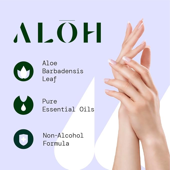 ALŌH Sanitizing Hand Gel 2-pack | Lemongrass + Aloe | 70% Alcohol Hydrating - Image 3