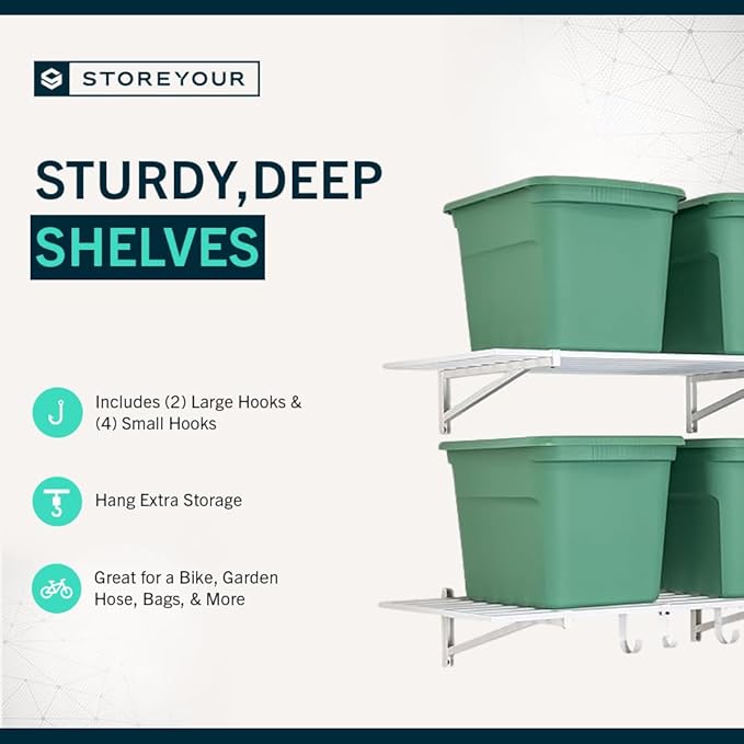 StoreYourBoard 2-Pack Heavy Duty Wall Shelves – Wall-Mounted Garage Storage - Image 6