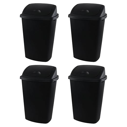 13 Gallon Black Outdoor Garbage Can - Image 7