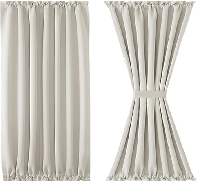 DWCN French Door Curtains Rod Pocket Thermal Blackout Curtain - Image 7
