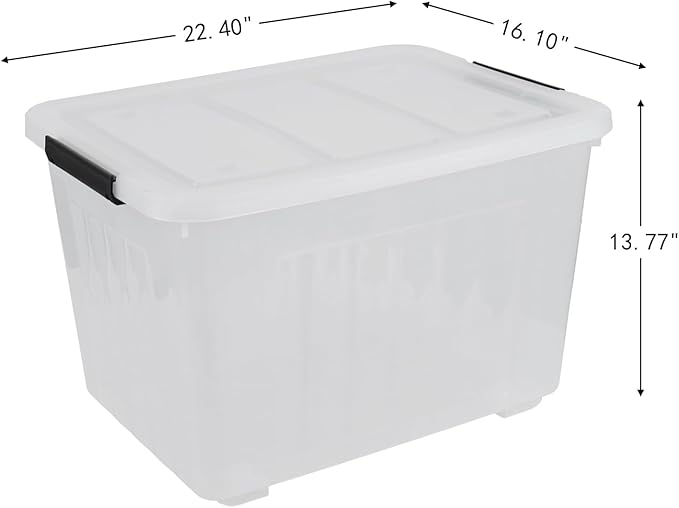 70 Quart Clear Plastic Large Storage Box - Image 3