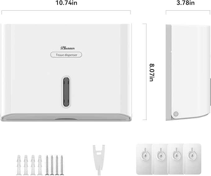Paper Towel Dispenser Wall Mount, Adhesive No Drilling Multifold Trifold C Fold - Image 8