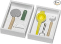 Bamboo Drawer Organizer, Cutlery Silverware Organizer by Lixple