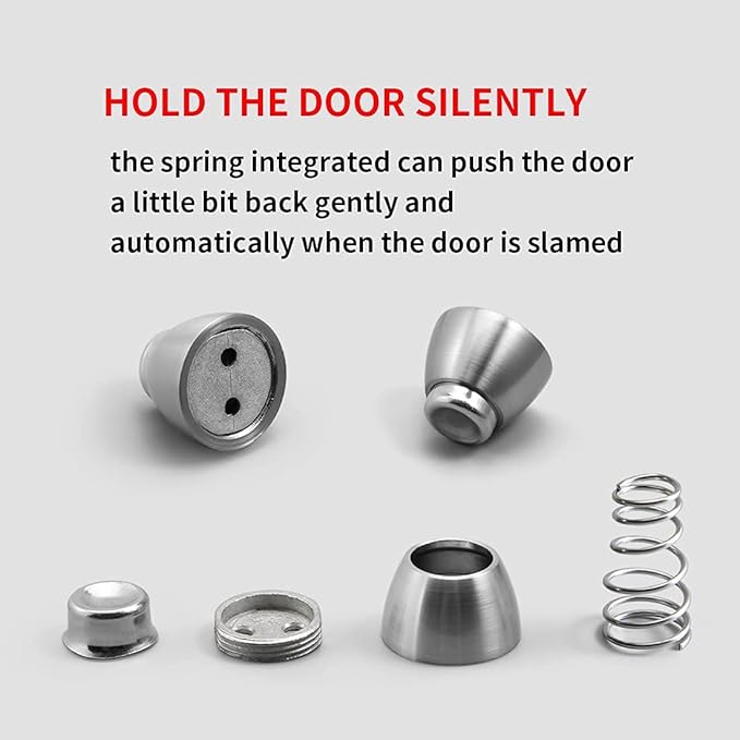 YAGU 1 Pack Silver Magnetic Door Stoppers Catch, Zinc Alloy Brushed Nickel Door - Image 8