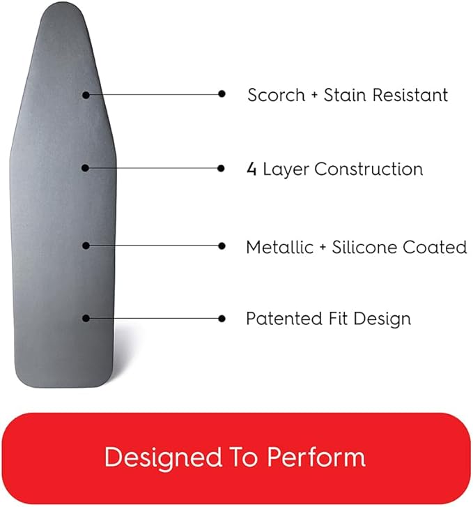 TIVIT Ironing Board Cover 13 x 30, Made in Italy. Pro Grip Pad Covers w/3 - Image 3