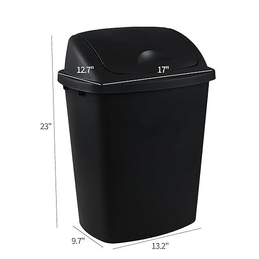 10 Gallon Black Swing Top Trash Cans - Image 4