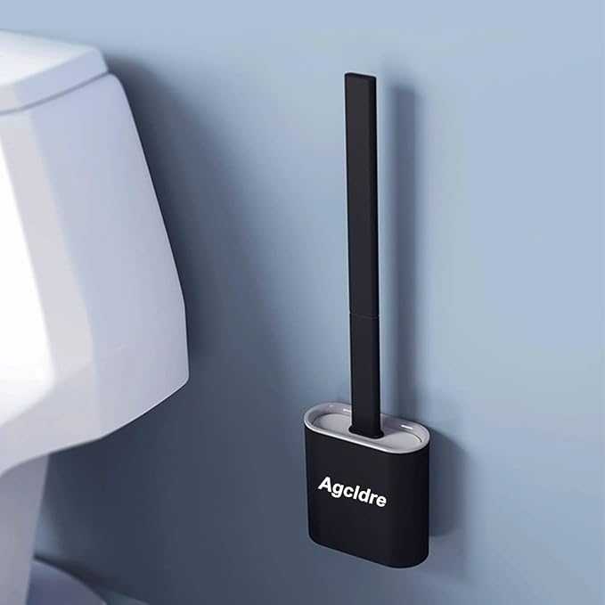 Toilet Brush with Holder Silicone Toilet Brush and Cleaning Brush - Image 2