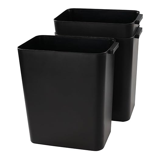 3-Pack Black 4.5 Gallon Plastic Trash Can Wastebasket, Garbage Container Bin - Image 6