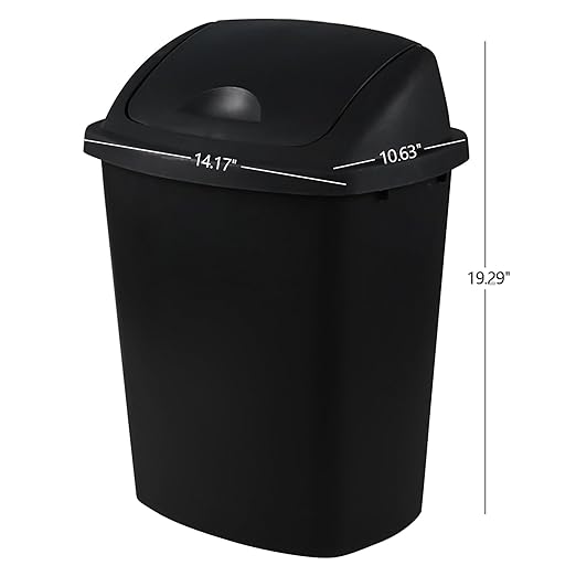 Teyyvn 6 Gallon Plastic Flip Lid Trash Can - Image 2