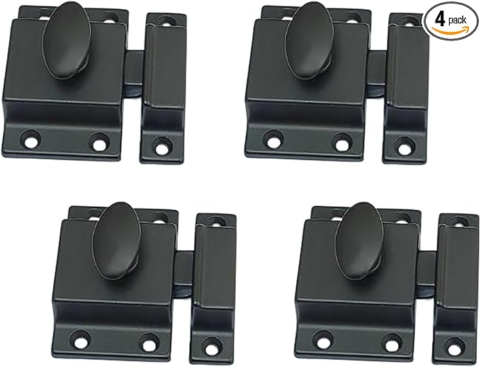 QCAA Traditional Large Oval Turn Cabinet Latch, Solid Brass, by QCAAHardware