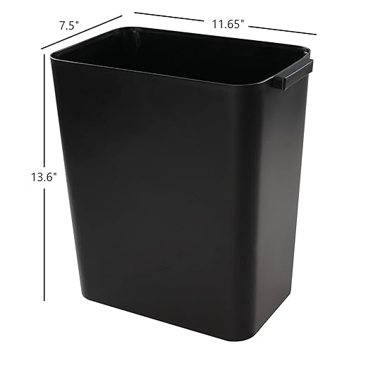 3-Pack Black 4.5 Gallon Plastic Trash Can Wastebasket, Garbage Container Bin - Image 2