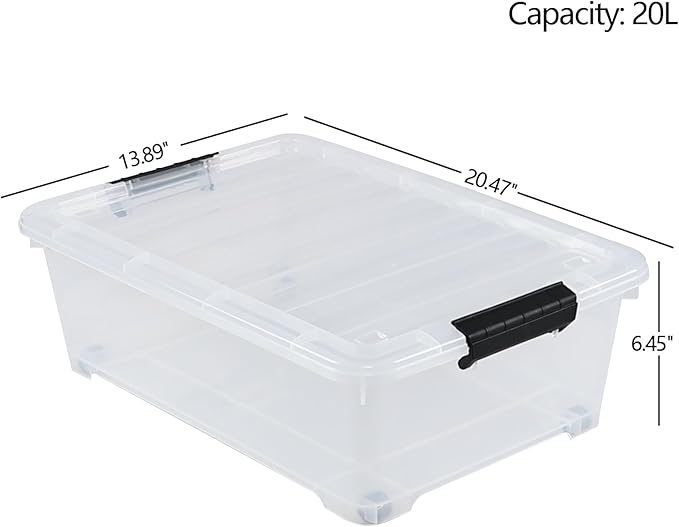 4 Packs 20 Quart Plastic Under Bed Storage Container - Image 2