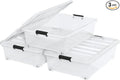 50 Quart Plastic Under Bed Storage Boxes by Waikhomes
