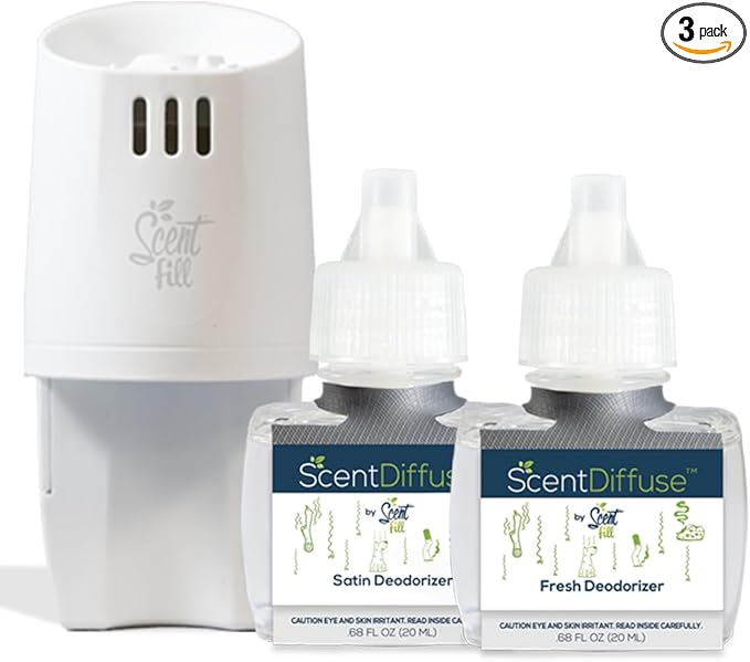ScentDiffuse Deodorizing Starter Kit, 2 Refills + Diffuser by ScentFill