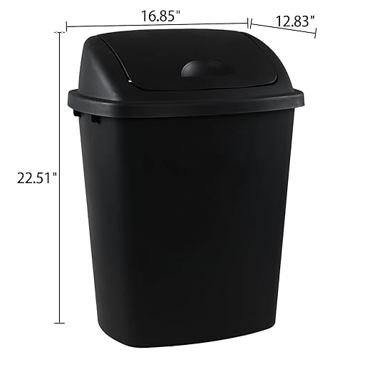 4 Pack Plastic Swing-Top Trash Can, 10 Gallon Plastic Kitchen Trash Can - Image 2