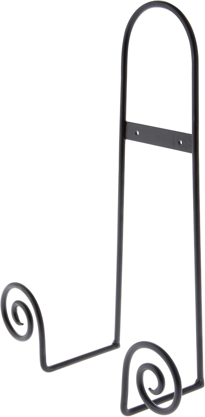 Bard's Black Wrought Iron Wall Mountable Tray or Platter Hanger, 16.25" H x by Bards