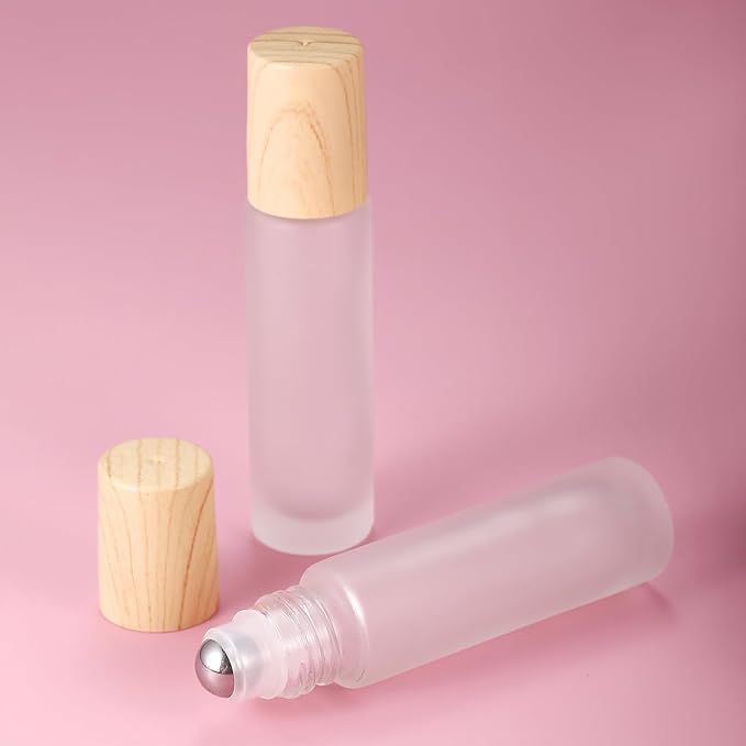 12 Pack Essential Oil Roller Bottles, 10ml Empty Frosted Glass Roller Bottles - Image 6