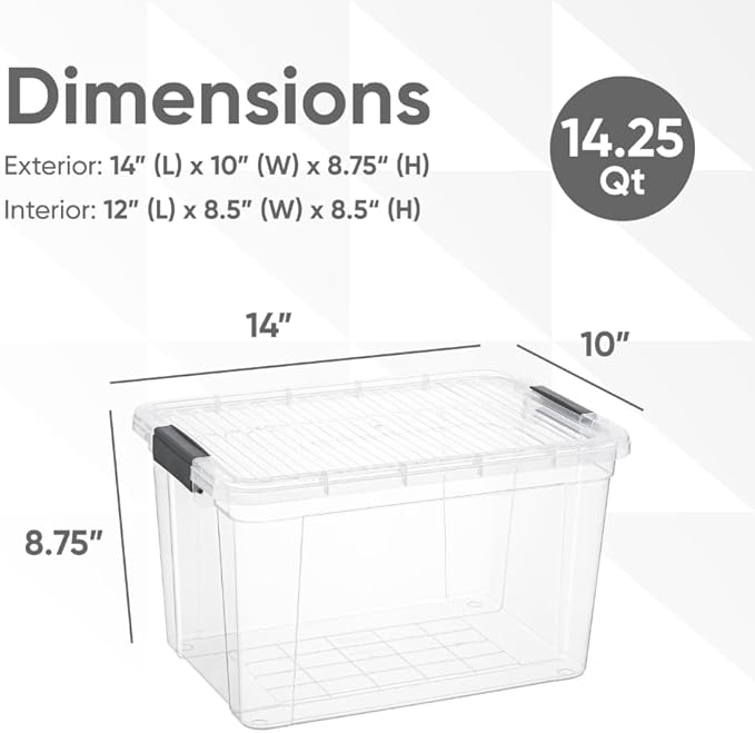 Superio Storage Bins with Lids, Stackable Totes, BPA Free, Odor Free, Organizer - Image 3