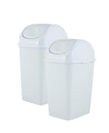 Superio Medium Trash Can with Lid 4.5 Gallon Plastic Swing Top Garbage Can Slim by Superio