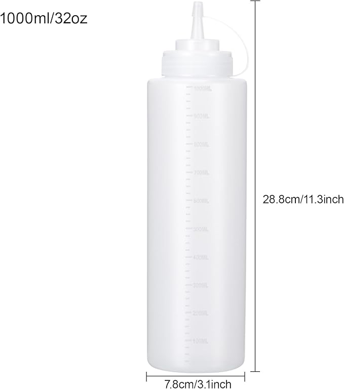 Condiment Squeeze Bottles Ketchup Dispenser, 6 Pack 32oz Squeeze Bottles - Image 2