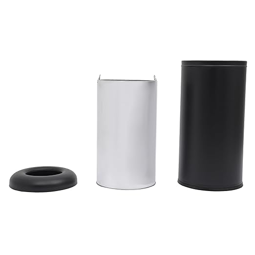 58.6 Liter / 15.48 Gallon Commercial Open Top Trash Can White Stainless Steel - Image 9