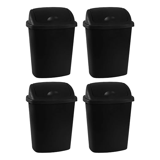 6 Gallon / 25 L Trash Can, Plastic Swing Lid Garbage Waste Bins Container by Unknown