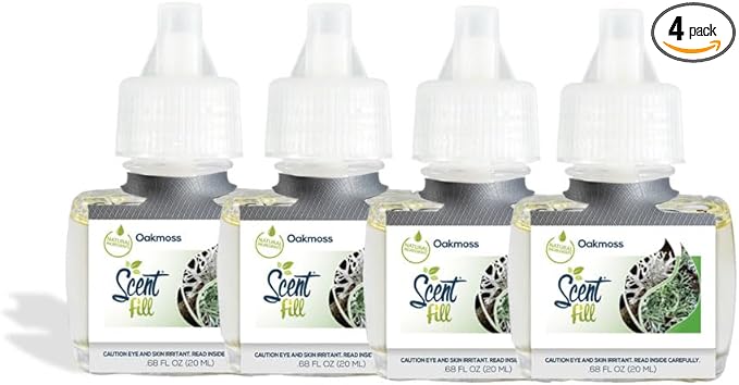 Scent Fill Oakmoss Plug in Air Freshener, 4 Scented Oil Refills by ScentFill
