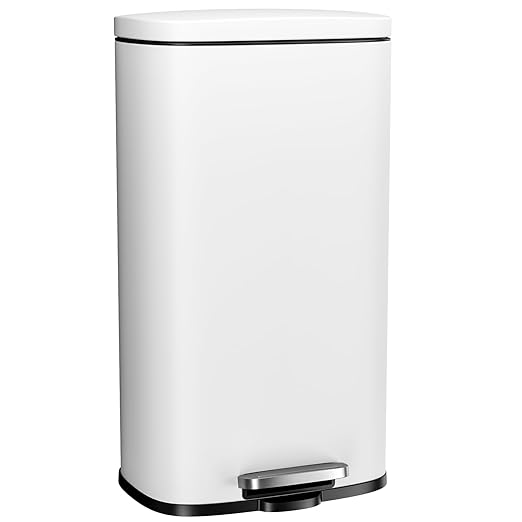 Arlopu13.2 Gallon Step Trash Can, Stainless Steel Garbage Bin, Soft-Close by Arlopu