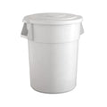 55 Gallon White Round Commercial Trash Can by Krollen+Industrial