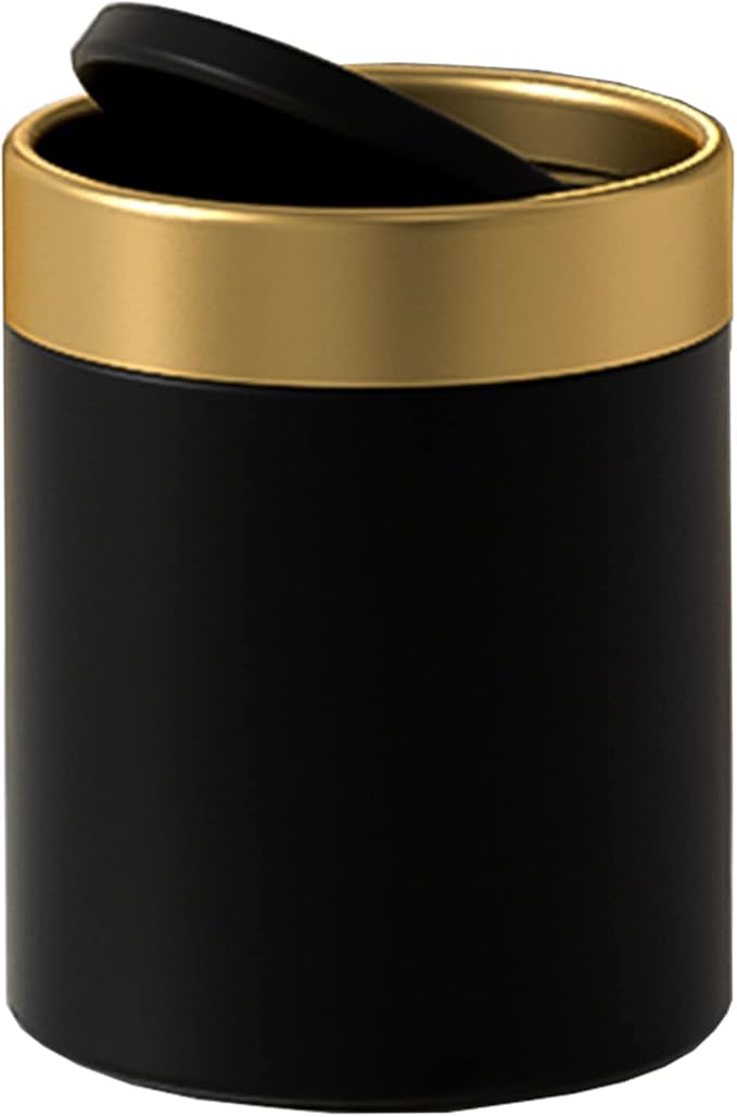 Mini Trash Can with Lid, Metal Small Tiny Mini Trash Bin Can, Mini Countertop - Image 2