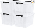 4 Pack Large Clear Plastic Storage Bins by Yesdate