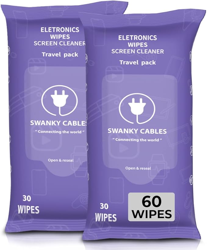 Screen Cleaner Wipes: Electronic Wipes by SWANKYCABLES