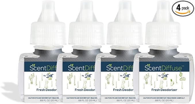 Scent Fill Fresh Deodorizer Plug in Air Freshener, 4 Scented Oil Refills by ScentFill