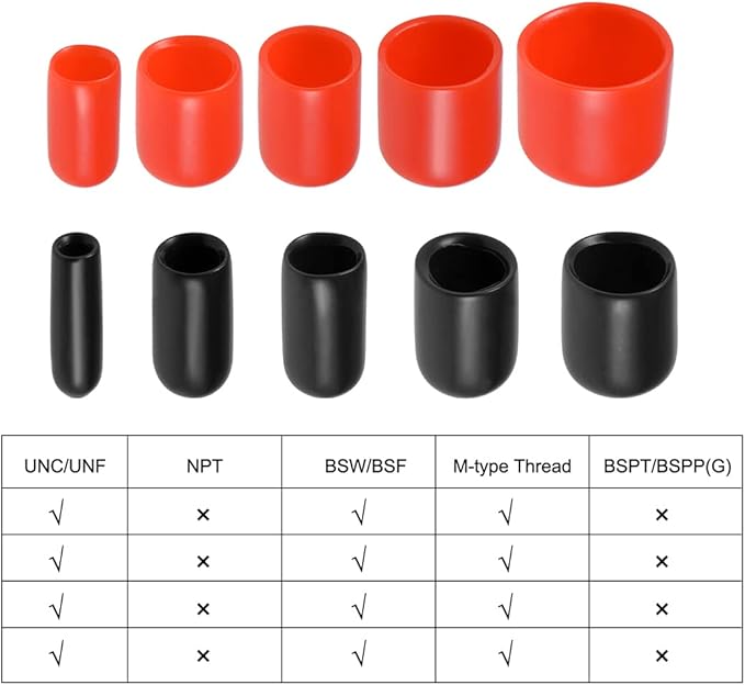 uxcell 20pcs Rubber End Caps 5/16" ID Vinyl Round Tube Bolt Cap Cover Thread - Image 5