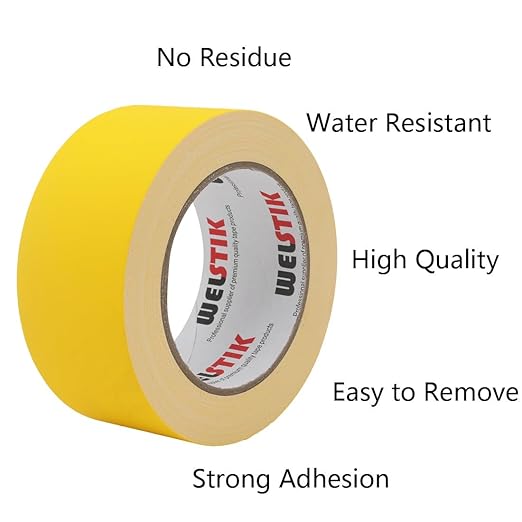 WELSTIK 2 Pack Gaffer Tape Yellow, Box-Sealing, Non-Reflective Easy to rip - Image 2