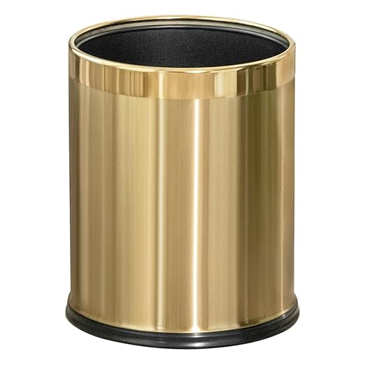 2.6Gallon/10L Brass Gold Bathroom Trash Can by LEASYLIFE