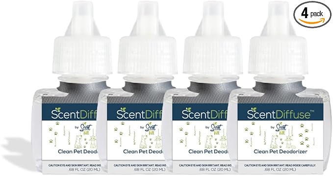 Scent Fill Clean Pet Plug in Air Freshener, 4 Scented Oil Refills by ScentFill