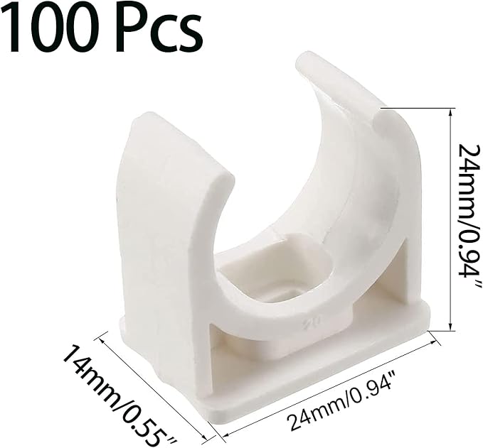 100 Pcs U-Shaped PVC Water 20mm Pipe Clamps Clips, U-Shaped Buckles Fit - Image 2