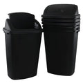 Zopnny 4-Pack Lidded Trash Can, 13 Gallon Black Plastic Garbage Bin by Zopnny