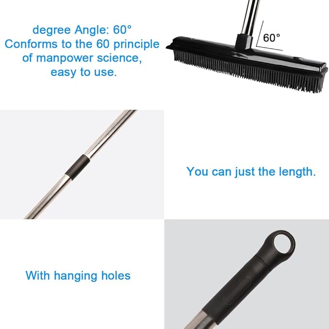 Pet Hair Rubber Broom Floor Brush - Image 4
