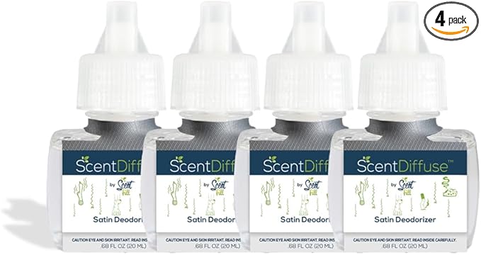 Scent Fill Satin Deodorizer Plug in Air Freshener, 4 Scented Oil Refills by ScentFill